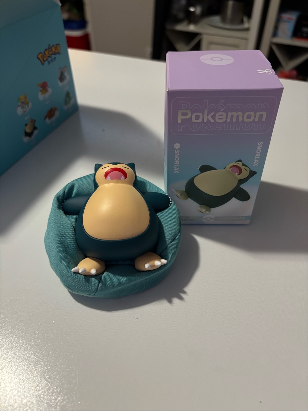Pokemon Snorlax Figure with Teal Bean Bag